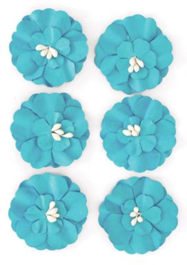 Paper flowers Zinnia blue