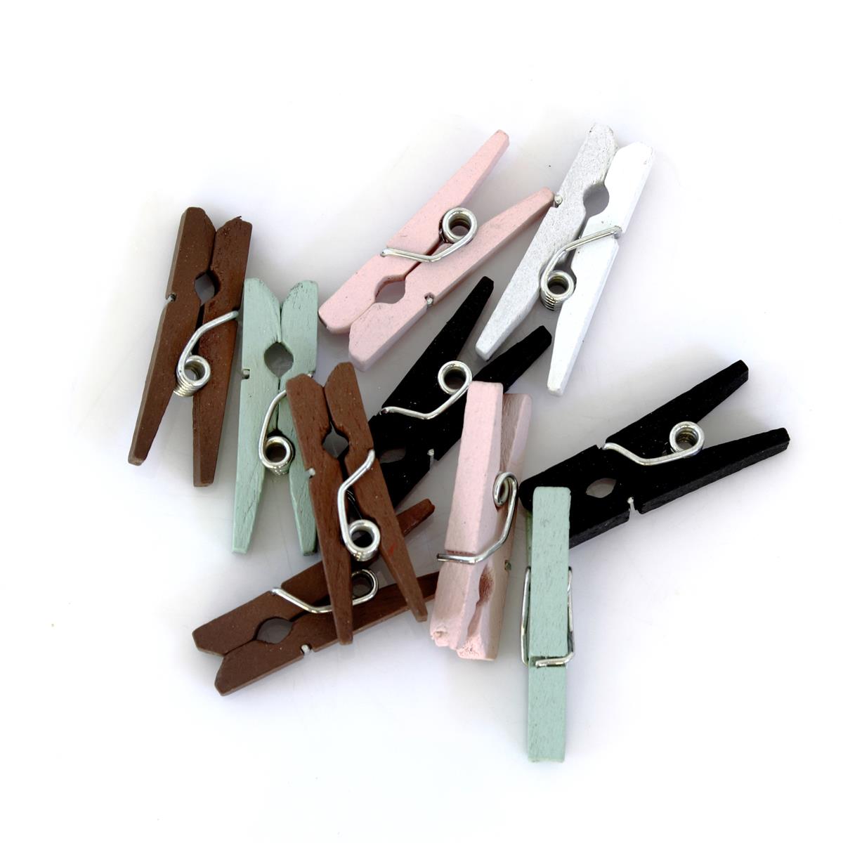 Wooden buckles 25mm, mix of pastel and nature colours