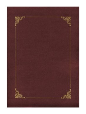 Folder with golden frame, bordeaux