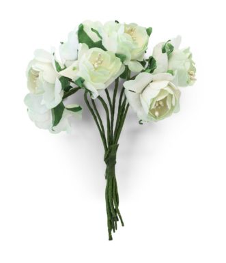 Paper flowers BUNCH-PEONY white