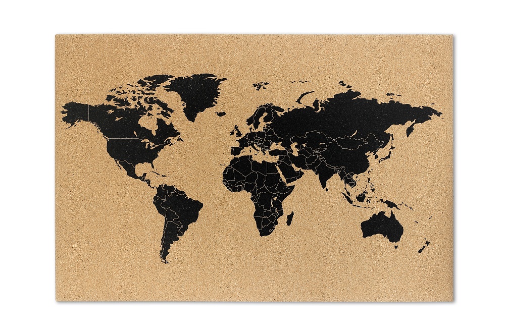 Пробковая доска Карта мира