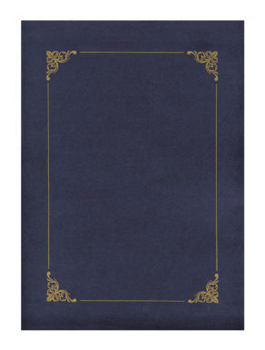 Folder with silver frame, navy blue
