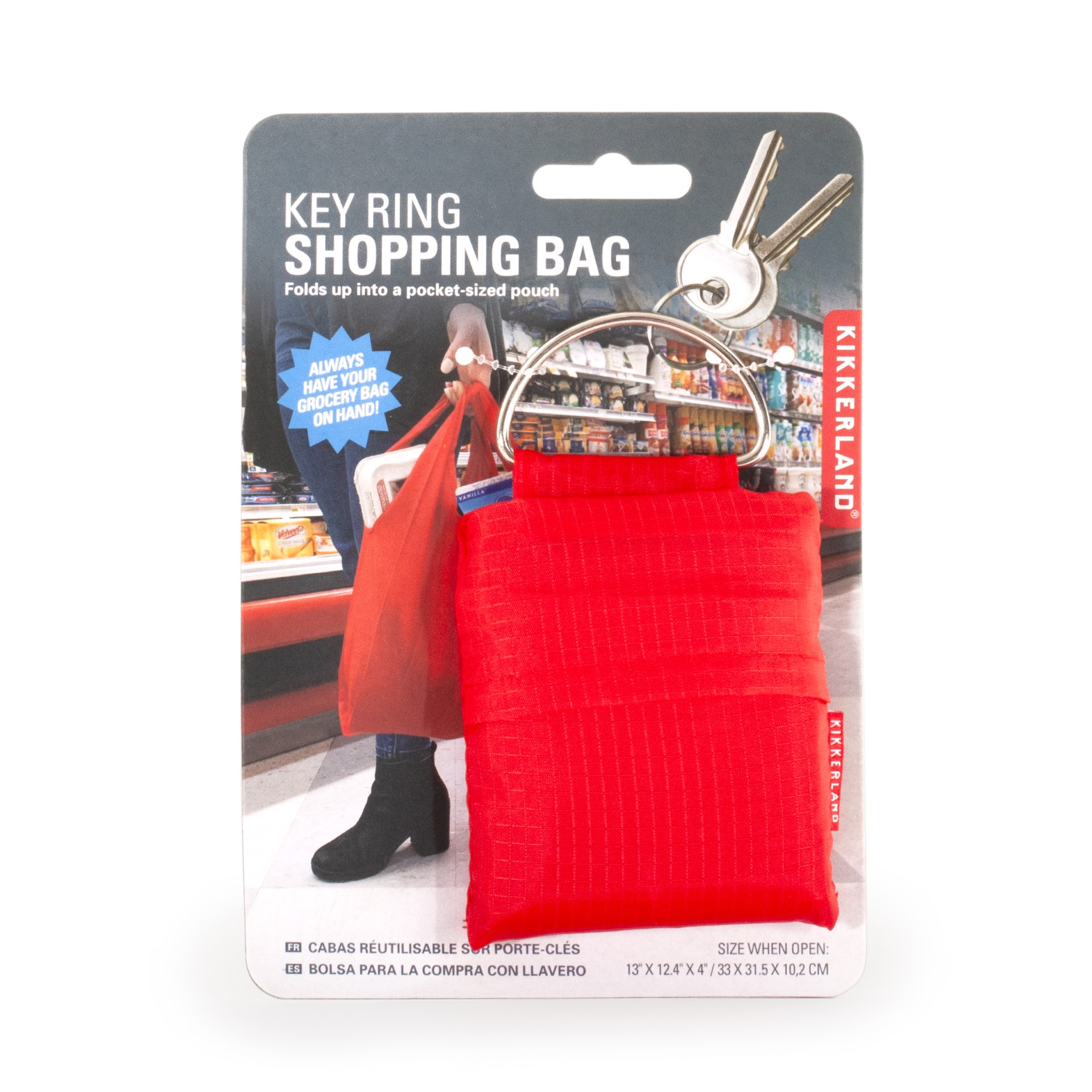 Key Ring Shopping Bag red