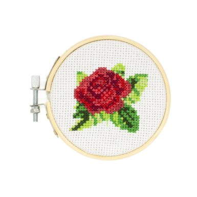 Mini zestaw do haftu krzyżykowego - Róża