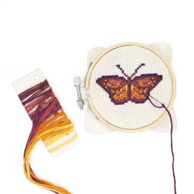 Mini zestaw do haftu krzyżykowego - Motyl