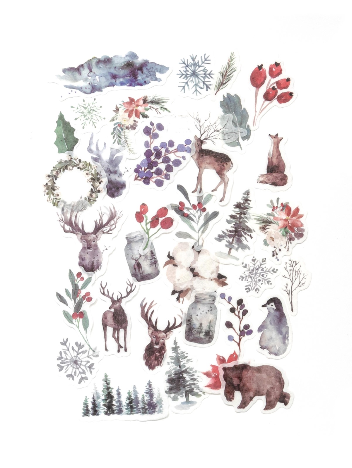 Paper stickers WINTER FOREST