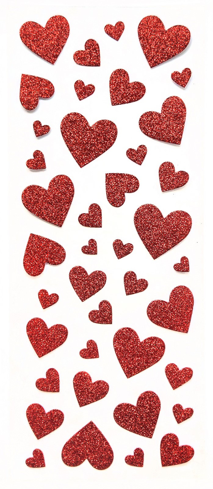 Stickers SHIMMERING HEARTS red