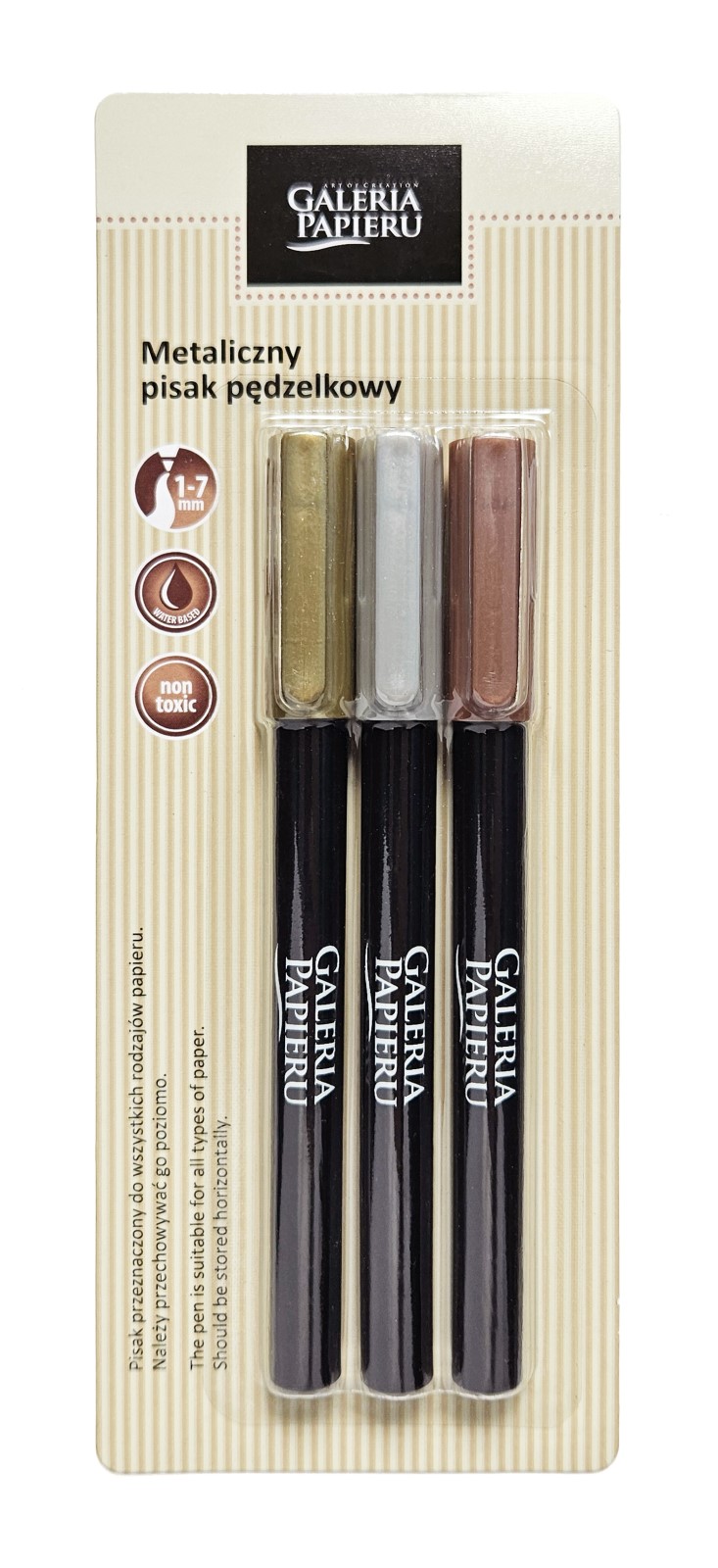 Metallic brush pens - set in 3 colours