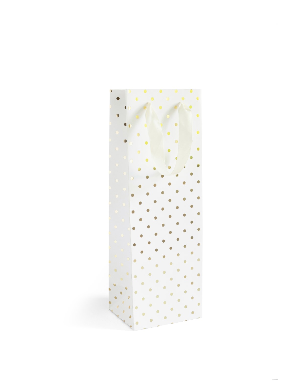 Paper Gift Bag White Gold Dots B 35x10x12