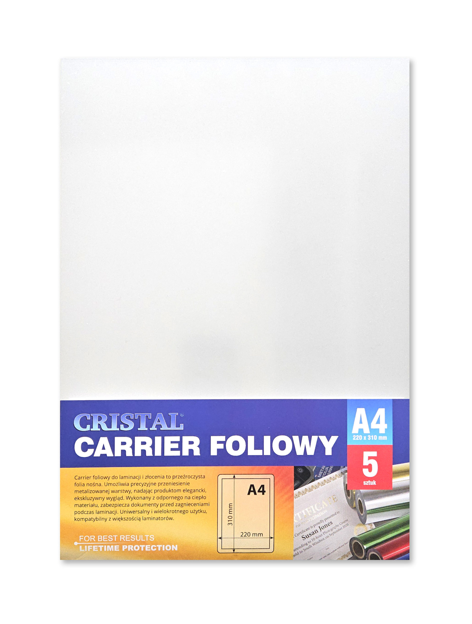 Carrier foliowy A4