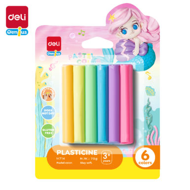 Plastelina pastelowe kolory Deli EH714, 6 kolorów
