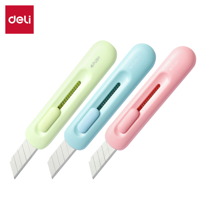 Nożyk biurowy mini Deli EM410 LonGreen