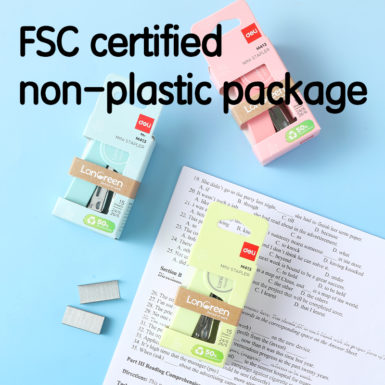 Zszywacz mini Deli EM413 LonGreen